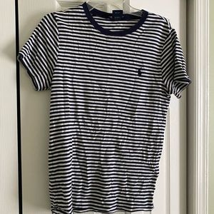 Polo navy striped top